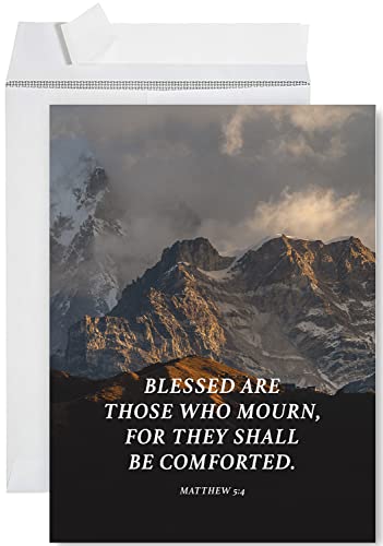 Andaz Press Jumbo Sympathy Card with Envelope, Sorry For Your Loss Card, Blessed Are Those Who Mourn, Premium Condolences Card with Big Blank Space to Send to Friends, Family, 8.5" x 11", 1-Pack - color: Blessed Are Those Who Mourn
