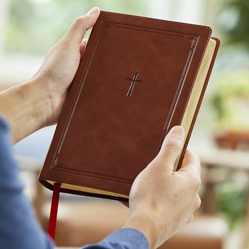 KJV Giant Print End-of-Verse Reference Bible, Brown Leathersoft, Red Letter, Comfort Print