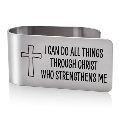 I Can Do All Things Through Christ Car Visor Clip Christian Gifts - color: silver 9