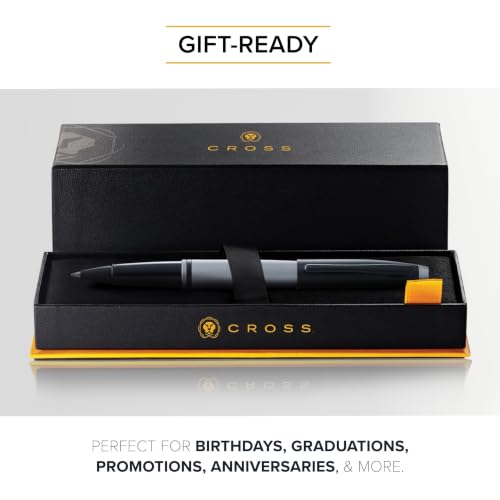 Cross Calais Rollerball Pen, Matte Gray & Black, Medium Point, Black Ink - color: Matte Gray & Black