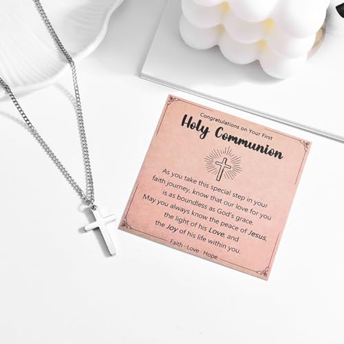 Leyung Baptism Confirmation First Holy Communion Christening Gifts for Boys - color: First Communion