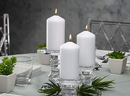 BOLSIUS 12 White Pillar Candles Bulk - 3x6 Inches Candle Set - 70+ Hours Clean Burning - No Palm Oil - 0% Animal Fat - Premium European Quality - Unscented Dripless Party Pillars - size: 3x6 Inches, style: 12 Count