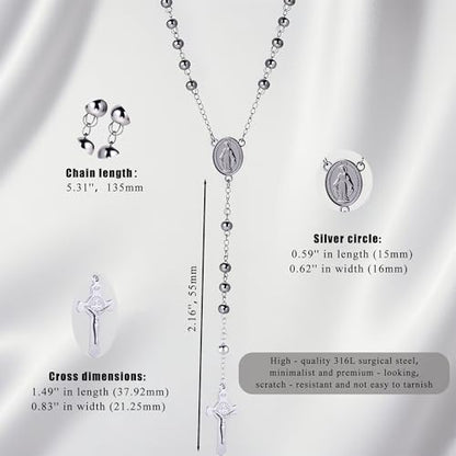 Cross Necklace for Men 316L Stainless Steel Pendant - color: C+silver