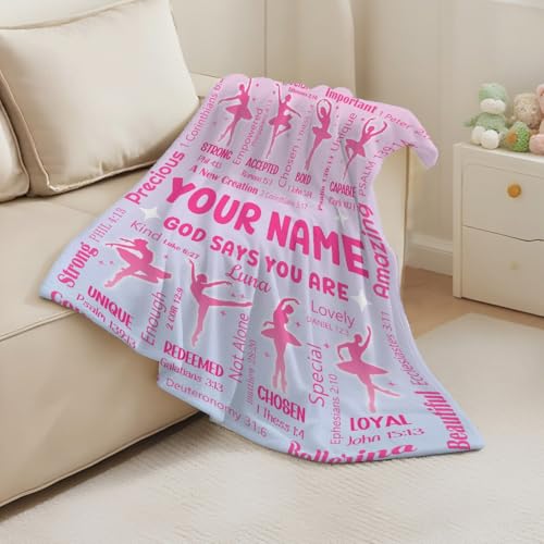 Personalized Ballet Blanket,Custom Ballet Dance Gifts for Christian - color: Ballet-custom, size: 30"x40"