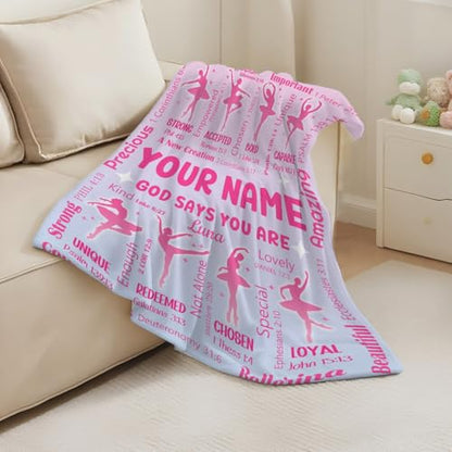 Personalized Ballet Blanket,Custom Ballet Dance Gifts for Christian - color: Ballet-custom, size: 40"x50"