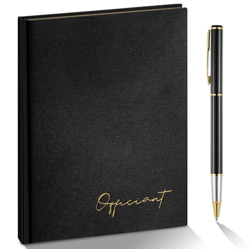 Engrowtic Wedding Officiant Book with Pen 5.25x8.25,Black,Classic - color: Black, style: Classic