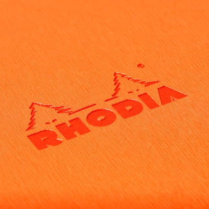 Rhodia cfmtpuA5or Metallic PU Leather Cover, Black (Stapled Notebook, A5, 0.2 inch (5 mm) Square Ruled, Orange Included) - color: Black, style: Notebook, A5