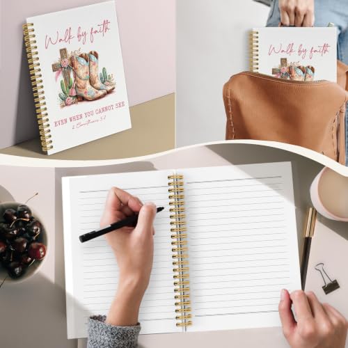 YLZlhb Christian Cross Western Cowgirl Spiral Notebook Journal 5.5x8.3 Inch - color: boots2