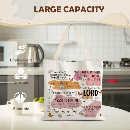 God Says You are Christian Canvas Tote Bags for Women, Inspirational Christian Gifts for Women - color: Bible