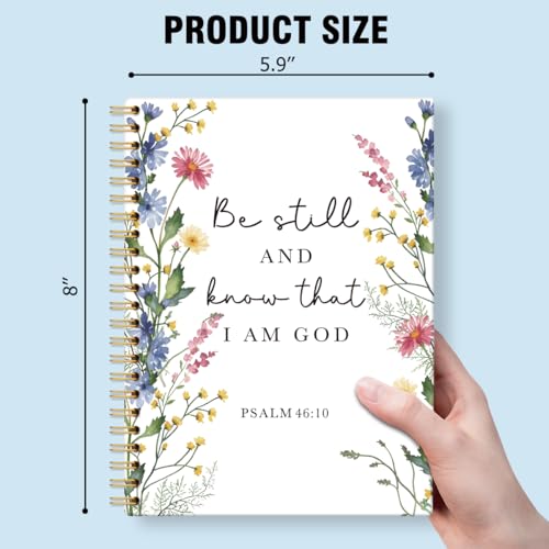 Be Still and Know that I Am God Ruled Spiral Notebook for Women - color: Multi & Blue