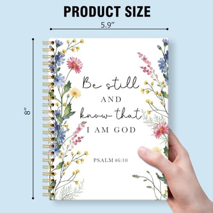 Be Still and Know that I Am God Ruled Spiral Notebook for Women - color: Multi & Blue