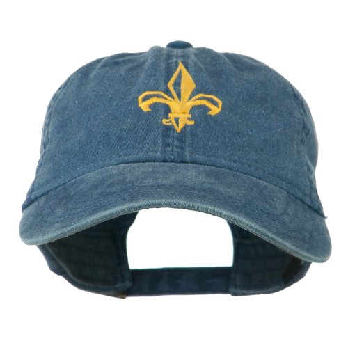 Fleur de lis Embroidered Cap - color: Navy