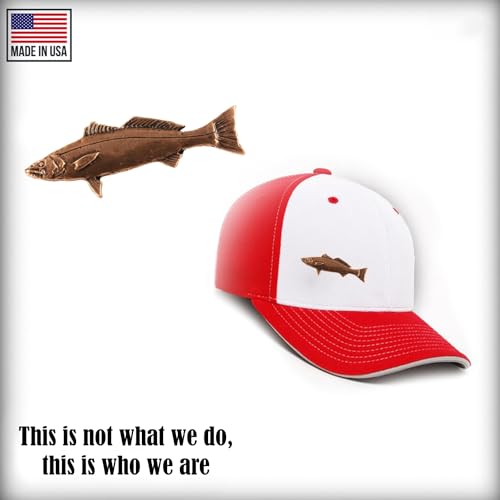 White Seabass Fish Pin, Pewter, Lapel, Hat, Pins, Brooch, Brooches, Jewelry, Gift, Handmade in the USA, 200 Fish Designs Available. S013Z - color: Copper Plated