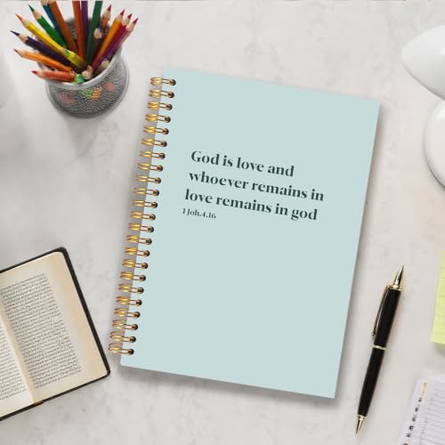 Blue Christian Bible Verse Notebook for Women 5.5x8.3 - color: Blue Bible