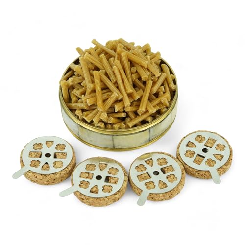 Wicks and Cork Floats for Orthodox Vigil Oil Lamps - Beeswax and Paraffin Wicks for Floating Candles, for Home or Church Use (Beeswax)