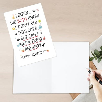 Funny Birthday Card from Dog, Humorous Happy Birthday Card for Dog Mom Dad Dogs Lover, Funny Treat Please Bday Cards from the Dogs. - color: #4
