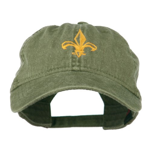 Fleur de lis Embroidered Cap - color: Olive