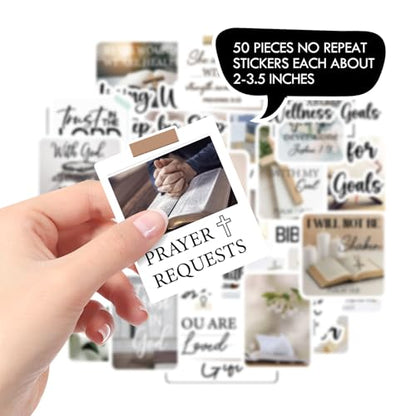Jesus Prayer Board Stickers - 50 Pcs White Christian Supplies - color: White