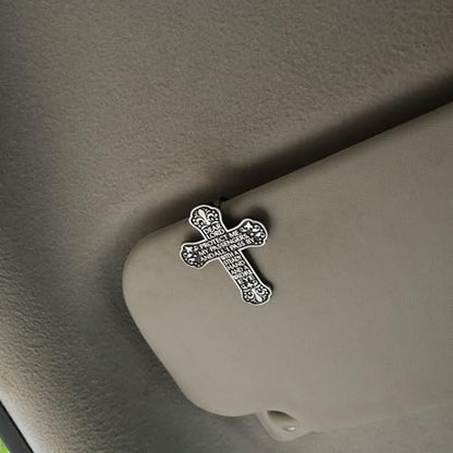 Needzo Motorist Prayer Cross Visor Clip, Religious Gifts of Protection for New Drivers and Passengers, 1 ¾ x 2 ½ Inches