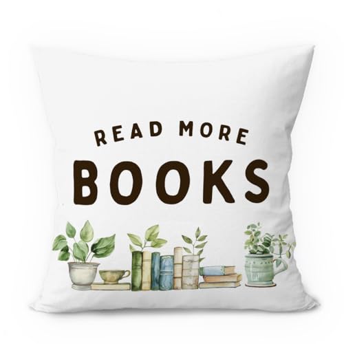 Kids Reading Pillow Covers 18x18, Classroom Decor, Read More Books Decorative Throw Pillow Covers Pillowcases for Library Reading Room Kids Bedroom Classroom Decor - color: 02-kidroom(4) Read More Books