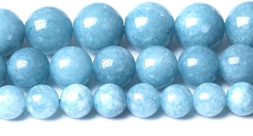 88PCS 4MM Blue Chalcedony Stone Beads Natural Gemstone Bead Crystal Healing Energy Jewelry Making DIY 20 inches - color: Blue Chalcedony, size: 4MM