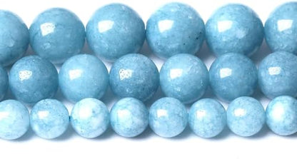 88PCS 4MM Blue Chalcedony Stone Beads Natural Gemstone Bead Crystal Healing Energy Jewelry Making DIY 20 inches - color: Blue Chalcedony, size: 4MM