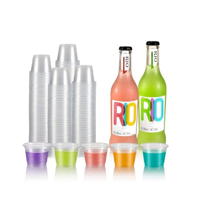 300 Count-1oz Plastic Shot Glasses Mini Disposable Cups Perfect Container for Jello Shots, Condiments, Tasting, Sauce, Dipping, Samples - size: 1oz-300Count