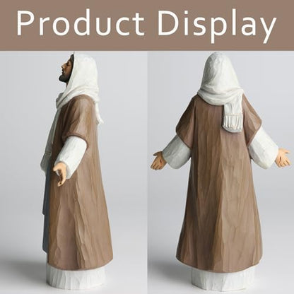 Jesus Christ Statue with Open Arms, Hand Painted Saint Statue Religious Modern Home Decor, Christian Jesus Figurines Religious Gift 9.5in - size: 9.5inch