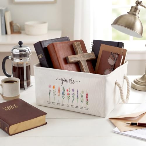 Marsui Christian Gifts for Women Bible Basket for Books, Christian Flower - style: Christian Flower
