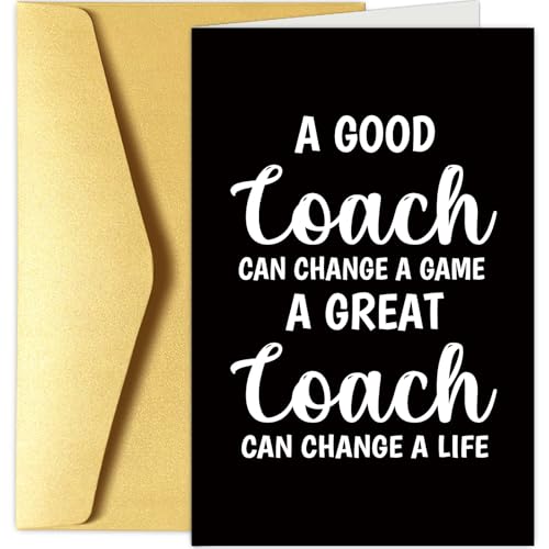 Chenive Thank You Coach Card, Coach Birthday Card, Coaches Retirement Gifts for Men Women, Basketball Soccer Football Volleyball Wrestling Sports Coaches Appreciation Gifts - color: Thank You Coach