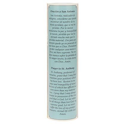 Saints Collection St. Anthony Flickering LED Prayer Candle - English & Spanish Prayers, Unique Religious Decoration for Altar, Mantle or Home - size: 1 Count, style: St Anthony