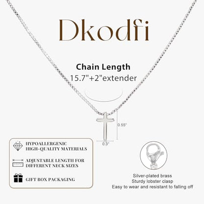 Cross Necklace for Women - Dainty 14K Gold Silver Plated Cross Necklace Choker Jewelry Cute Simple Small Trendy Non Tarnish Waterproof Faith Religious Jewelry Gift for Teenage - style: 05-Cross-Silver