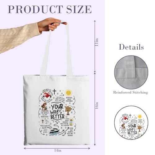 Chicimln Christian Goose Tote Bag, off to Praise the Lord Bible Verse Canvas Tote Bags - color: White 07