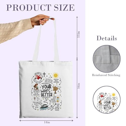 Chicimln Christian Goose Tote Bag, off to Praise the Lord Bible Verse Canvas Tote Bags - color: White 07