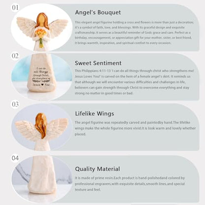 Christian Gifts for Women, 5.5" Resin Angel Figurines - Religious Gifts - color: Christian Gifts