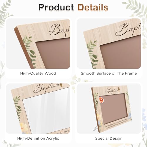 Baptism Picture Frame, Baptism Gifts for Boys Girls with Keepsake Gift Box - color: Floral Blessing 5x7
