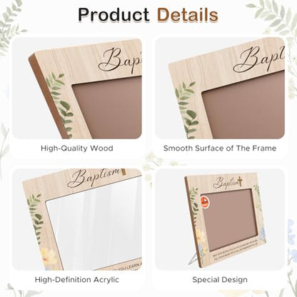 Baptism Picture Frame, Baptism Gifts for Boys Girls with Keepsake Gift Box - color: Floral Blessing 5x7