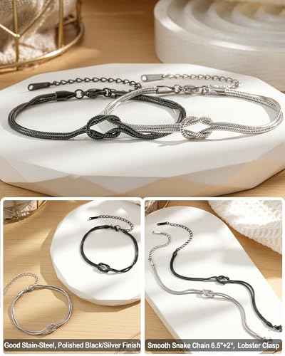 Tarsus Matching Couples Bracelets Forever Love Knot Relationship Jewelry - style: Matching Love Knot