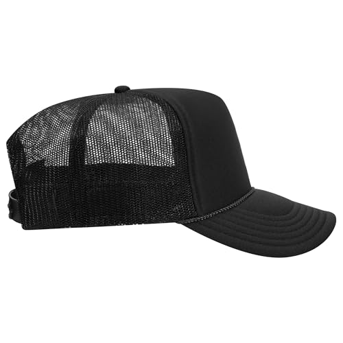 Hold On & Pray Trucker Hat | Christian Jesus God Blessed Faith Cowboy | Premium Snapback Hat for Men & Women - color: Black