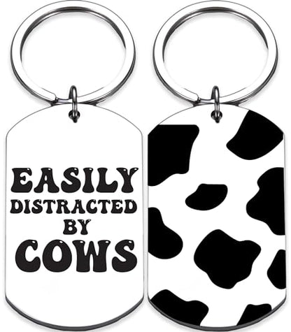 Rosa Vila Keychains For Women & Men, Gifts For Mom, Bonus Mom, Aunt, Sister, Dad, Grandma, Nurse, Teens, Coach, Teacher Pilot - style: Funny Cow Keychain