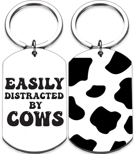 Rosa Vila Keychains For Women & Men, Gifts For Mom, Bonus Mom, Aunt, Sister, Dad, Grandma, Nurse, Teens, Coach, Teacher Pilot - style: Funny Cow Keychain
