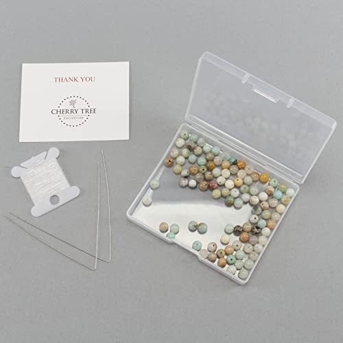Cherry Tree Collection 100PCS 6mm Amazonite Multi Round Bead Craft Kit - color: amazonite multi, size: 6mm