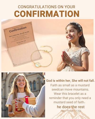 Eryuor Mustard Seed Bracelet Baptism Confirmation Gifts for Women Girls - style: Confirmation