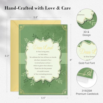 Green Religious Sympathy Card with Envelope (Dawn Approaches) - color: 3-Green Dear Loid