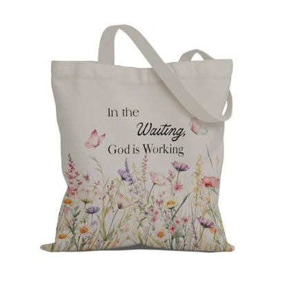 Christian Canvas Tote Bag,Christian Bags For Women. - color: White Christian Totebag-7