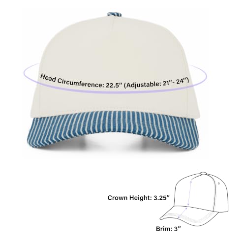 C.C Women's Criss-Cross Ponytail Trucker Hat - Snapback, One Size - color: Pinstripe-denim1