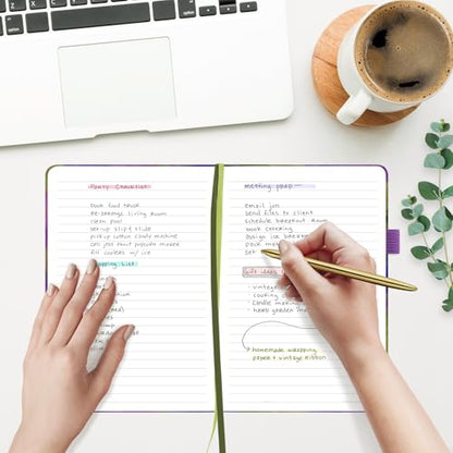 &And Per Se Lined Hardcover Notebook – A5 5.7"x8" College Ruled, 160 Pages, 100gsm Thick Paper – Aesthetic Journal for Women, Gift-Ready Planner, Everyday Writing Notebook (Lavender Grove) - color: i.Lavender Grove, style: Lined with Pattern
