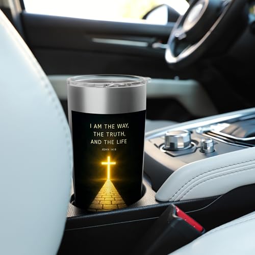 I Am the Way, the Truth, and the Life Powerful John 146 Stainless Steel Insulated Tumbler - color: Brushed Steel