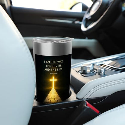 I Am the Way, the Truth, and the Life Powerful John 146 Stainless Steel Insulated Tumbler - color: Brushed Steel