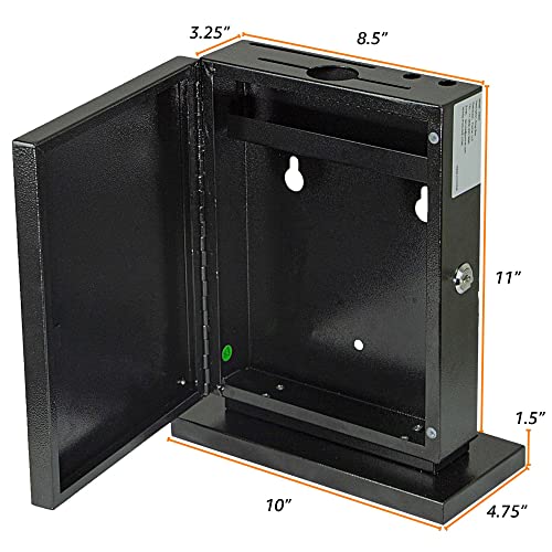 POCHAR Metal Large Suggestion Box With Slot and Lock, Safe Lock Tip Jar - color: Black